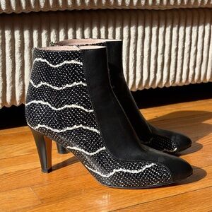 SJP by Sarah Jessica Parker Cookie Black and White Women's Ankle Boots